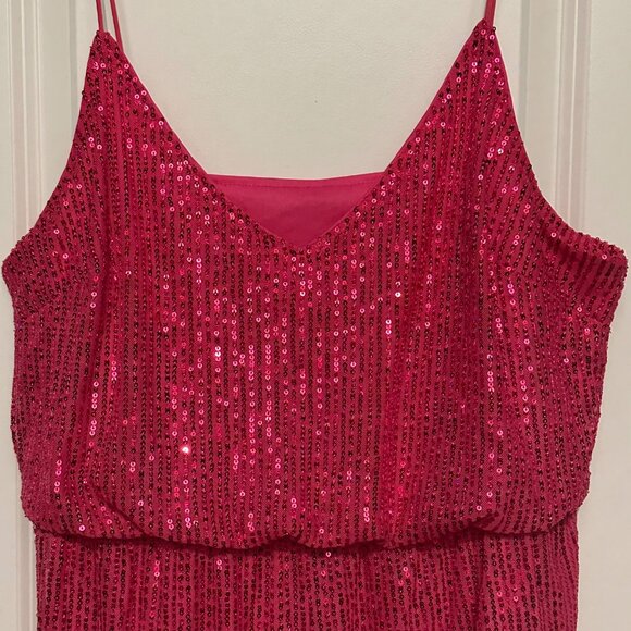 Pink Sequin Sleeveless Romper 2XL - Picture 5 of 7